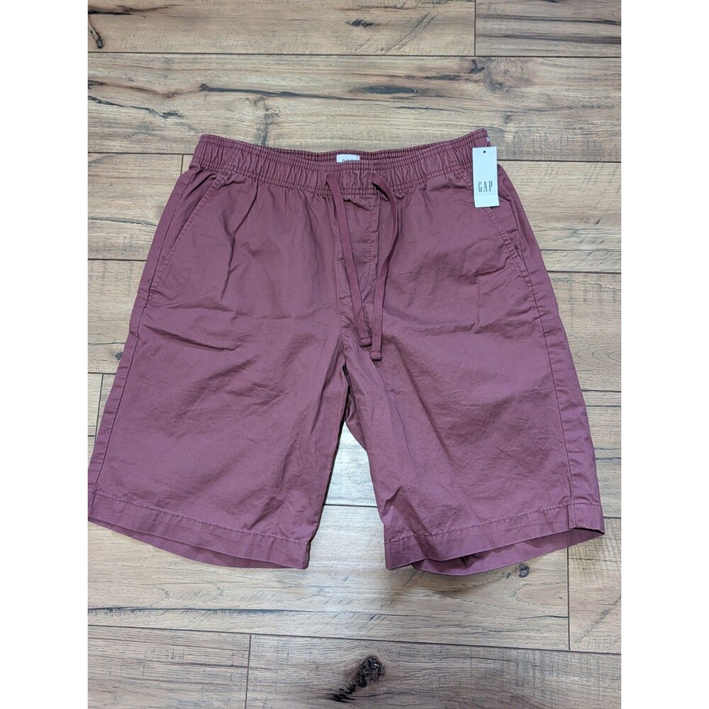 NWT Gap Factory Mens Easy Short 9" Inseam Elastic Waist Maroon Plum XS